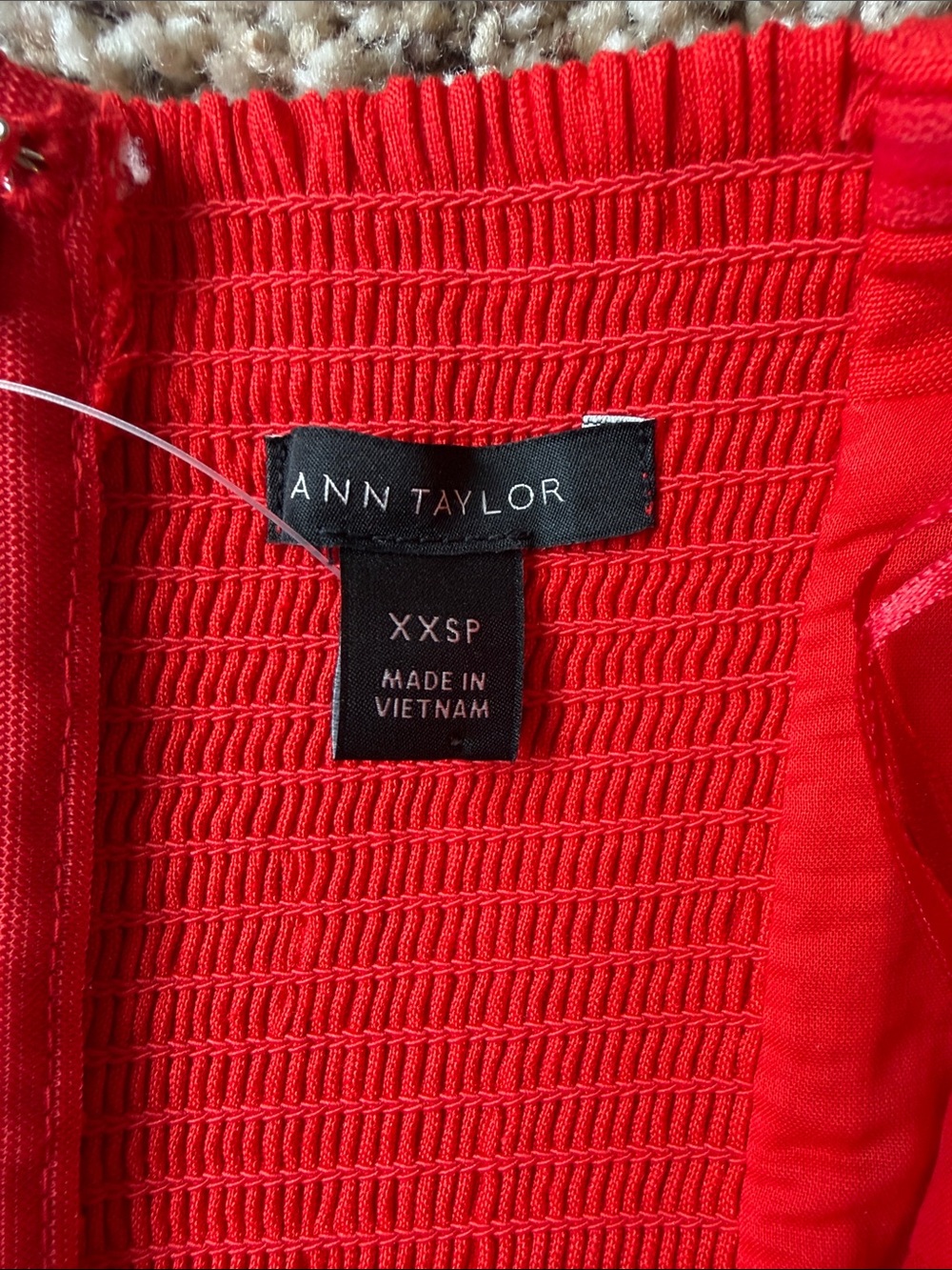 Ann Taylor Strapless Coral Peplum Top - Picture 2 of 6